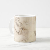 Oude man en waterschets van Leonardo da Vinci Koffiemok (Voorkant links)