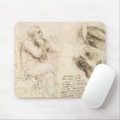 Oude man en waterschets van Leonardo da Vinci Muismat (Met muis)