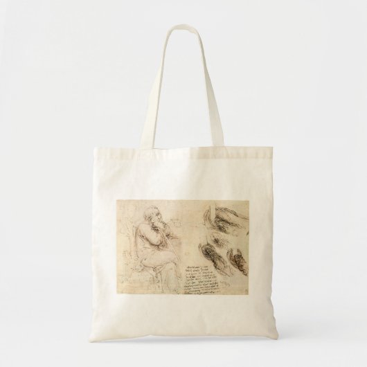 Oude man en waterschets van Leonardo da Vinci Tote Bag (Voorkant)
