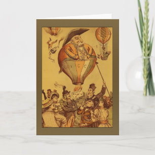 Oude Man Hete Luchtballon Groeten Kaart
