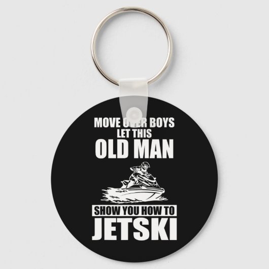 Oude man hoe jetski cool grappig jet-ski jetskiën sleutelhanger (Voorkant)