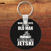 Oude man hoe jetski cool grappig jet-ski jetskiën sleutelhanger (Voorkant)