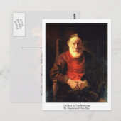 Oude Man in Armstoel door Rembrandt van Rijn Briefkaart (Voorkant / Achterkant)
