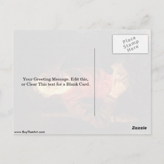 Oude Man in Armstoel door Rembrandt van Rijn Briefkaart (Achterkant)