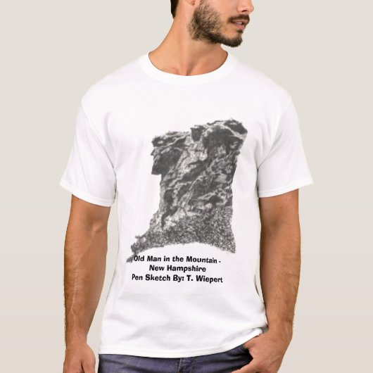 Oude Man in de bergen - New Hampshire - Pen Sket T-shirt (Voorkant)