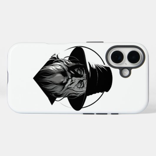 Oude man iPhone 16 hoesje (Achterkant (horizontaal))