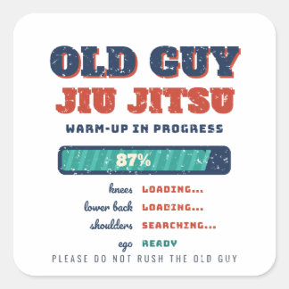 Oude man Jiu Jitsu warming-up Funny BJJ sticker