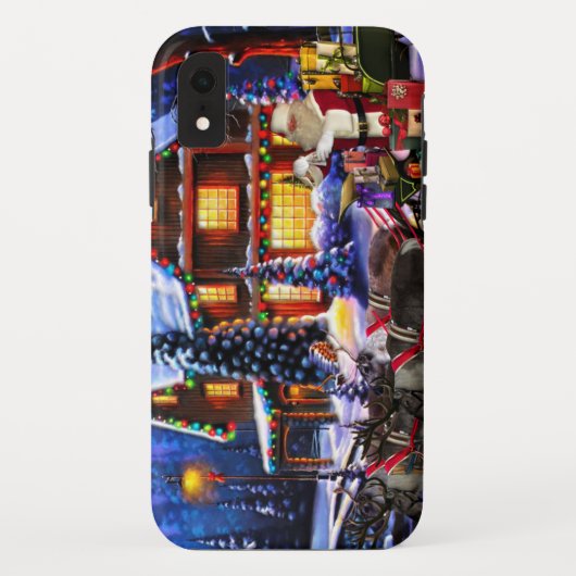 Oude Man kerstman en rendier Case-Mate iPhone Case (Achterkant)
