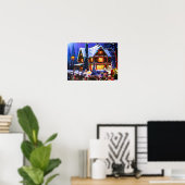 Oude Man kerstman en rendier Poster (Thuiskantoor)