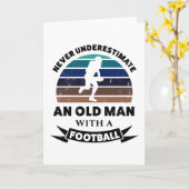 Oude man met American football grappig cadeau vade Kaart (Gele Bloem)