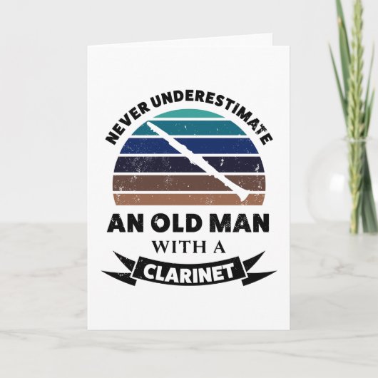 Oude Man met Clarinet Funny Gift Pap Kaart (Voorkant)