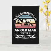Oude man met een graafmachine Fun diggertje cadeau Kaart (Gele Bloem)