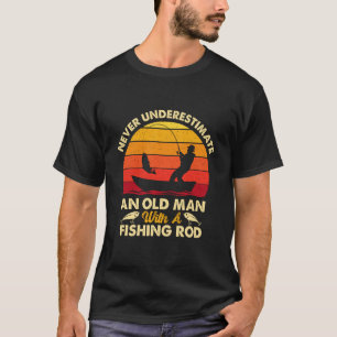 Oude man met een hengel - Visser Hengelaar Vissen T-shirt