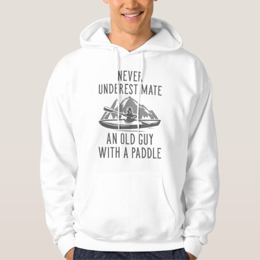 Oude man met een peddel hoodie (Voorkant)