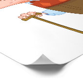 Oude man met een wandelstok poster (Hoek)