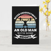 Oude Man met gewichten Kaart (Gele Bloem)
