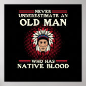 Oude Man met inheemse bloedtransgenders Poster (Voorkant)