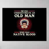 Oude Man met inheemse bloedtransgenders Poster (Voorkant)