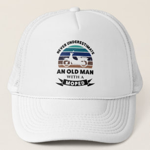 Oude Man met Moped Funny Gift Pap Trucker Pet