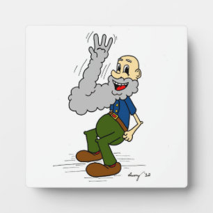 Oude Man met zwenkbaard Fotoplaat