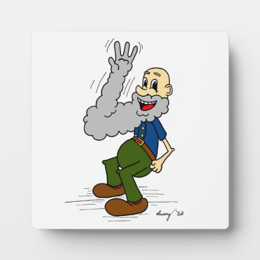 Oude Man met zwenkbaard Fotoplaat (Voorkant)