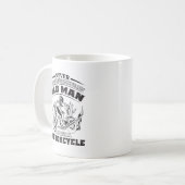 Oude Man Passie voor motorfietsen, Funny Koffiemok (Voorkant links)