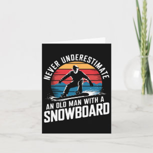 Oude Man Snowboarden Lover Humor Ontwerp Funny Sno Kaart