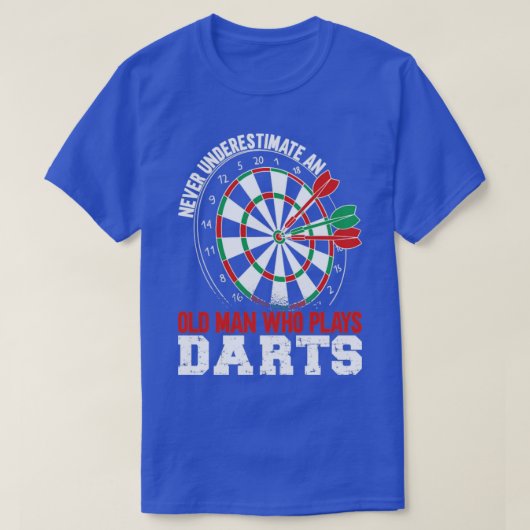 Oude Man Speelt Dart T-shirt (Design voorkant)