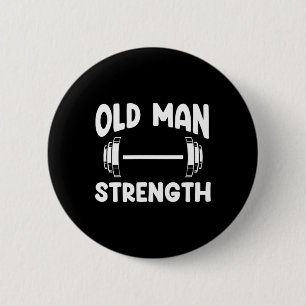 Oude Man Sterkte Powerlifting Opa Fitness Body Ronde Button 5,7 Cm