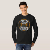 Oude Man Sterkte Zware Lifter Bodybuilder T-shirt (Voorkant volledig)