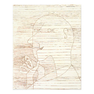 Oude man telt op zijn vingers, foto afdruk