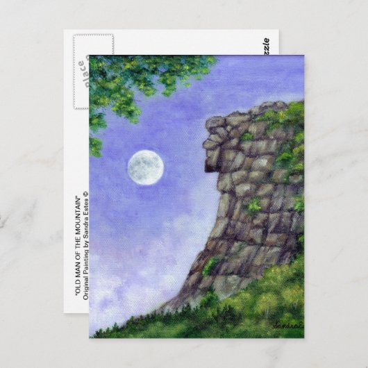 Oude Man van de berg New Hampshire Post Kaart (Voorkant / Achterkant)