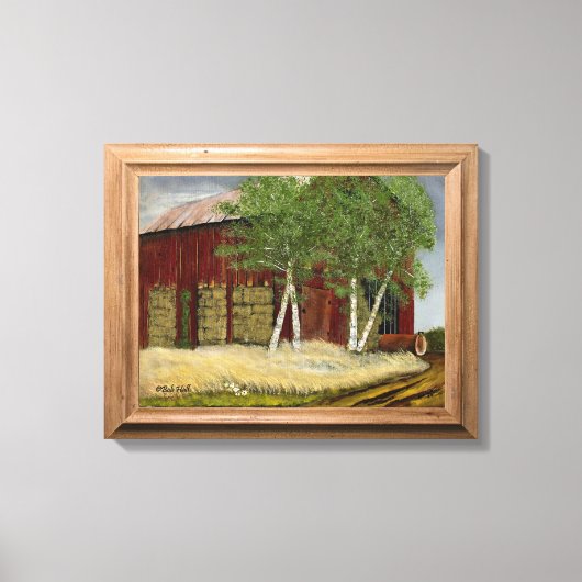Oude Man Walker's Barn (20,22 x 16 x 0,75 inch) Canvas Afdruk (Voorkant)