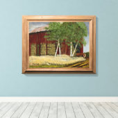 Oude Man Walker's Barn (20,22 x 16 x 0,75 inch) Canvas Afdruk (Insitu (Houten vloer))