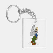 Oude Man Waving Beard AcrylSleutelhanger Sleutelhanger (Voorkant Links)