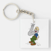 Oude Man Waving Beard AcrylSleutelhanger Sleutelhanger (Voorkant)