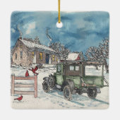 Oude Man Winter Keramisch Ornament (Achterkant)