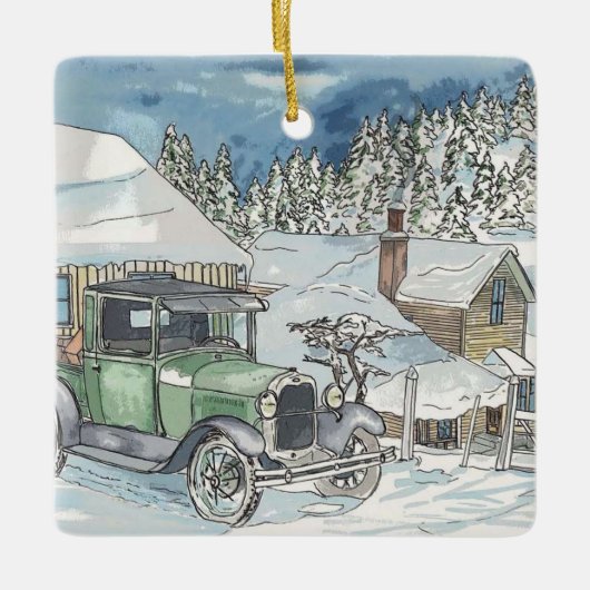 Oude Man Winter Keramisch Ornament (Voorkant)