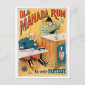Oude Manada Rum  Drink en kunst Briefkaart (Voorkant)