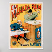 Oude Manada Rum  Drink en kunst Poster (Voorkant)