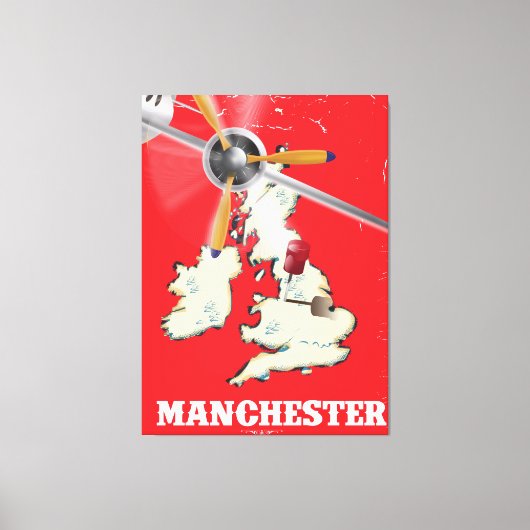 Oude Manchester Reisposter Canvas Afdruk (Voorkant)