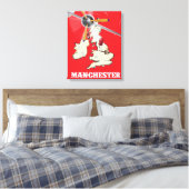 Oude Manchester Reisposter Canvas Afdruk (Insitu (Slaapkamer))