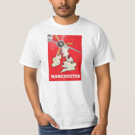 Oude Manchester Reisposter T-shirt (Voorkant)