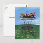 Oude mand met bloemen briefkaart (Voorkant / Achterkant)