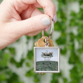 Oude mand met bloemen sleutelhanger (Hand)