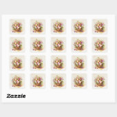 Oude Mand Pastel Paaseieren Vierkante Sticker (Vel)
