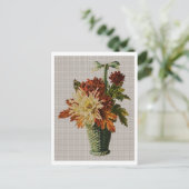 Oude mand van bloemen briefkaart (Staand voorkant)