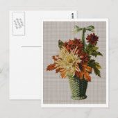 Oude mand van bloemen briefkaart (Voorkant / Achterkant)