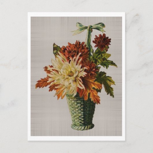 Oude mand van bloemen briefkaart (Voorkant)