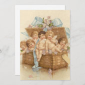 Oude mand vol engel cherubs feestdagenkaart (Voorkant / Achterkant)